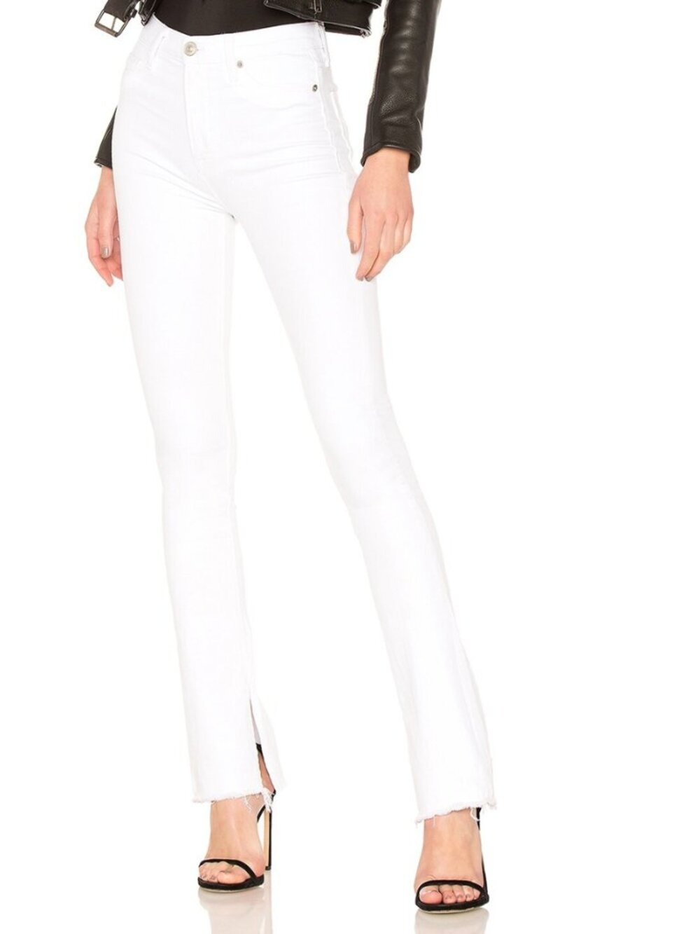 Women's Hudson High Rise Heartbreaker Bootcut White Raw Hem Jean Size 30 NWT